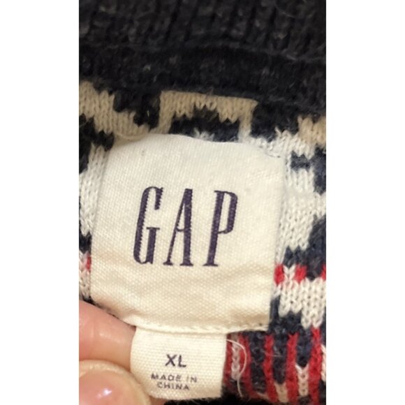 GAP Sweater Men's Colorful Fair Isle Sz XL Crew Neck Cotton Blend Long Sleeves - Picture 6 of 8